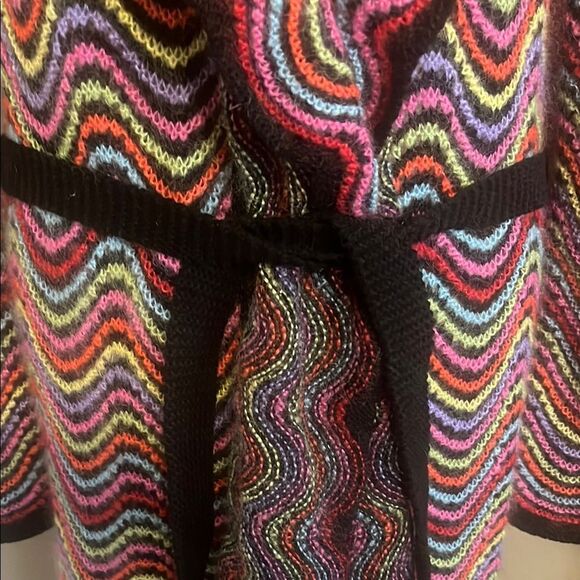 Sonia Bogner Colorful Boho Belt Tie Sweater Cardigan Vibrant Festival Feminine - Picture 3 of 10